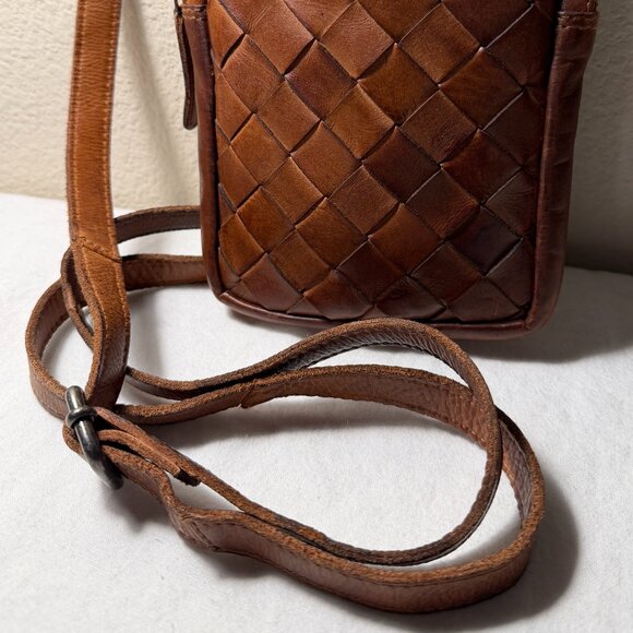 Vilenca Holland Leather Crossbody Bag Brown Phone Bag Adjustable Strap Boho - Picture 5 of 15